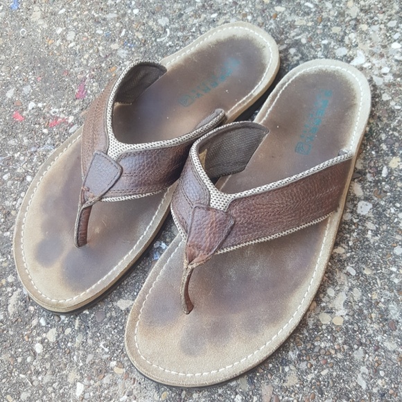 Sperry Top Sider Mens Leather Flip Flops 12 - Picture 1 of 5